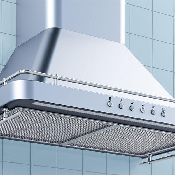 Installation de hotte de cuisinière